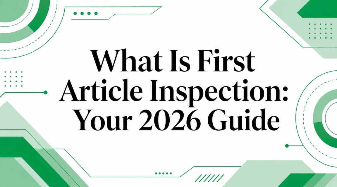 What Is First Article Inspection: Your 2026 Guide